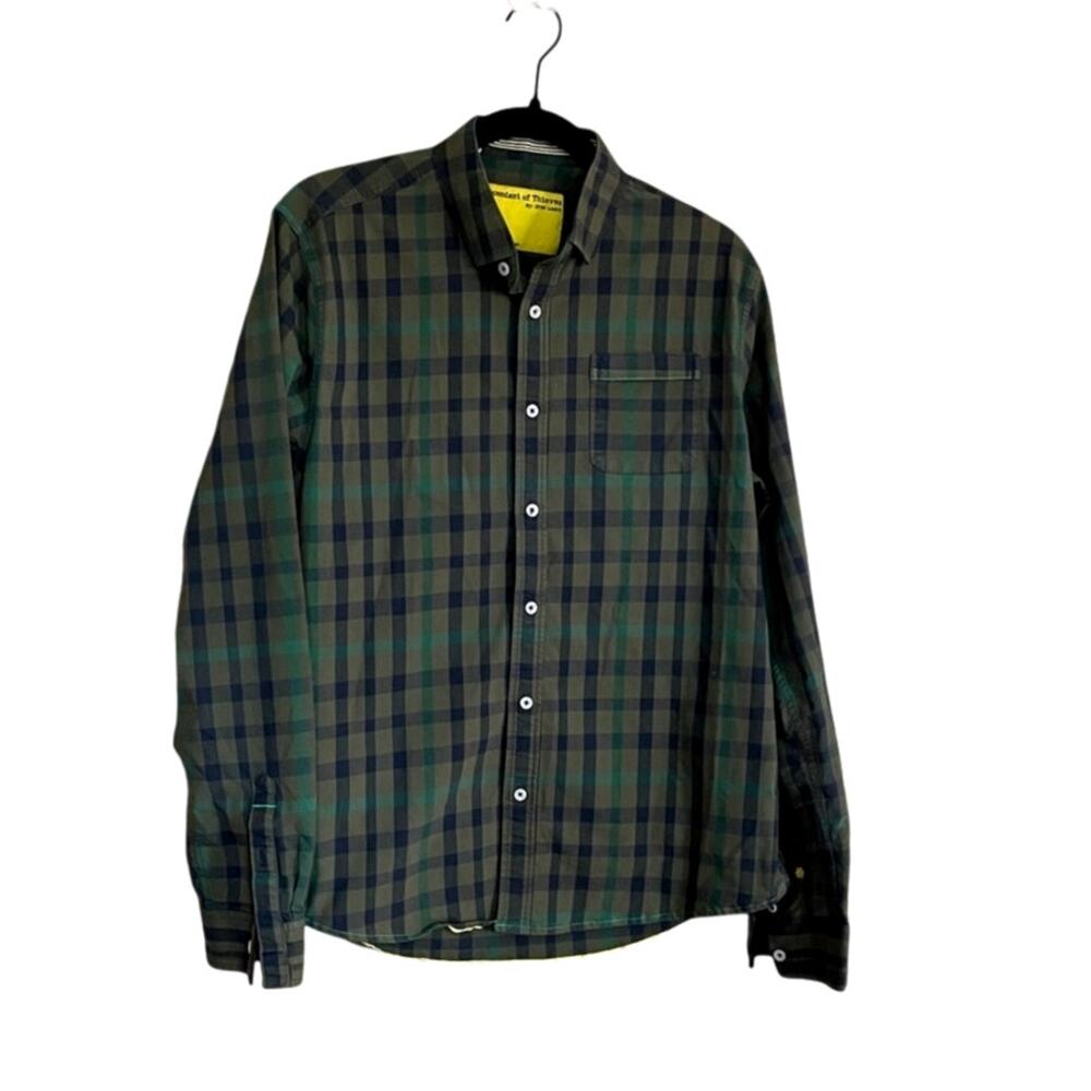 Descendant of Thieves Button Down Green Navy Plaid Limited Edition 2017 size Lg